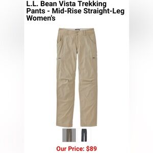 Women’s LLBean lightweight hiking pants water repellent size 16